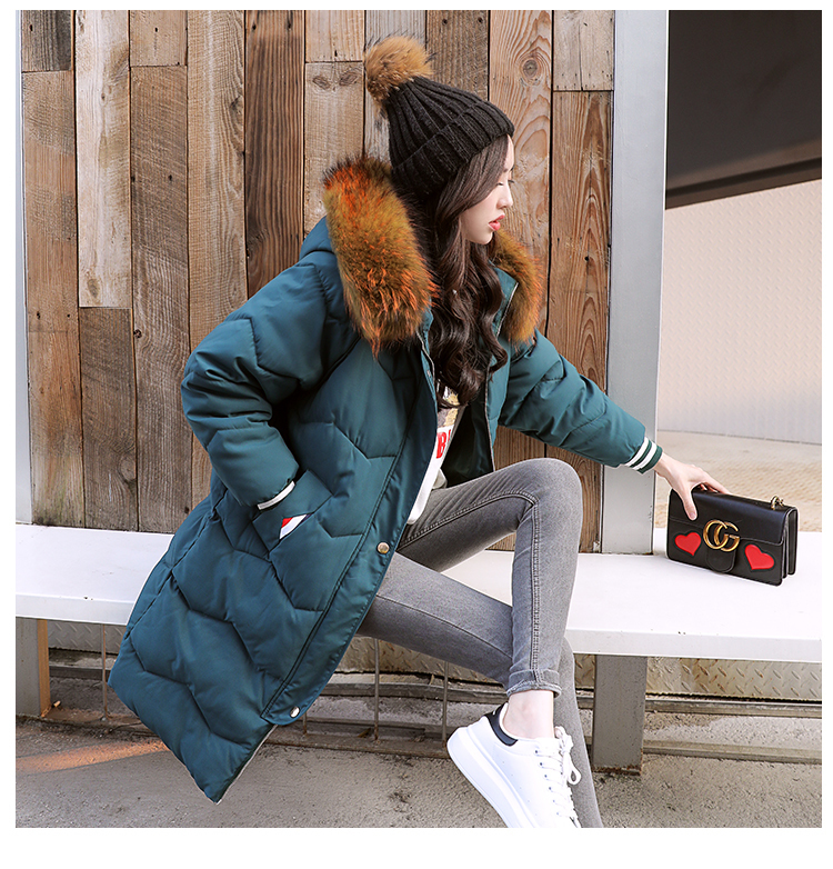 winter women hooded coat fur collar thicken warm long jacket female plus size outerwear parka ladies chaqueta feminino 201019