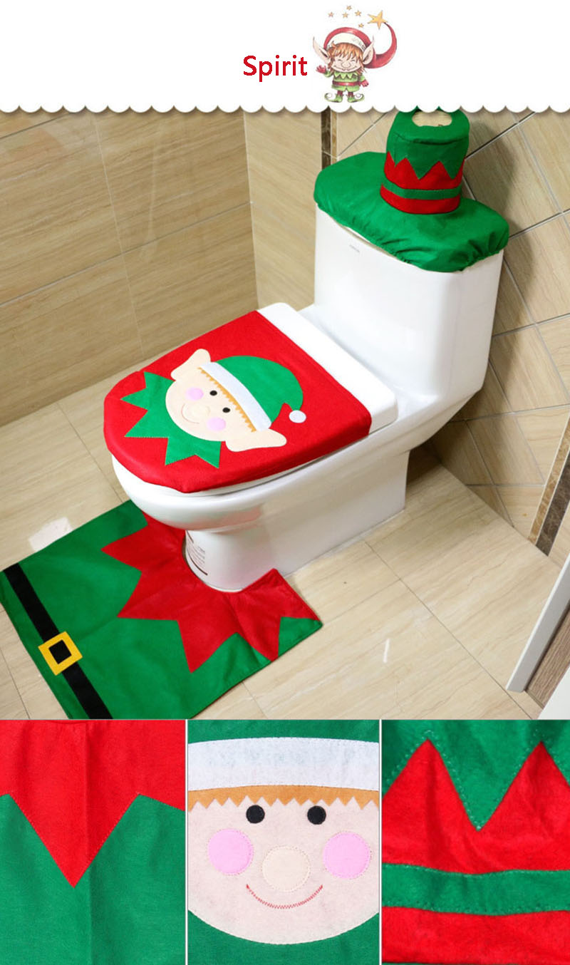 Christmas Decoration Supplies Toilet Cover Decorations Set Three-piece Suit Flannelette Christmas Snowman Santa Claus Elf Doll Elk Toilet
Christmas Decoration Supplies Toilet Cover Decorations Set Three-piece Suit Flannelette Christmas Snowman Santa Claus Elf Doll Elk Toilet