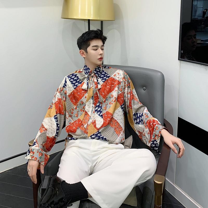 Men Vintage Pattern Print Casual Long Sleeve Shirts Male Street Wear Hip Hop Tie Bow Fashion Show Retro Dress Shirts, 6904
Men Vintage Pattern Print Casual Long Sleeve Shirts Male Street Wear Hip Hop Tie Bow Fashion Show Retro Dress Shirts, 6904