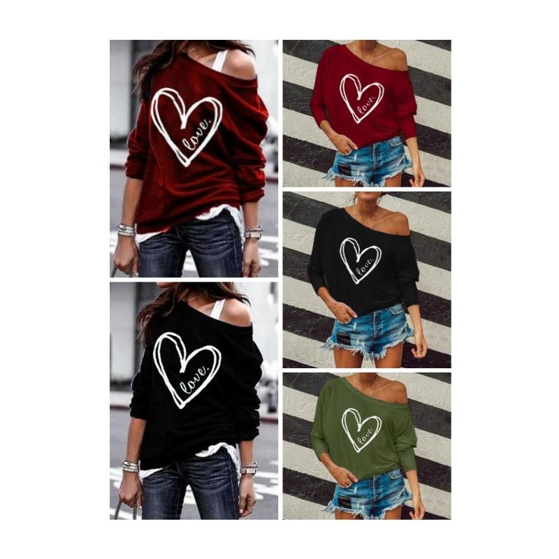 Women Leisure Loose Heart Printed One Shoulder Sweet Hooded Long-Sleeve Sweater, Black
Women Leisure Loose Heart Printed One Shoulder Sweet Hooded Long-Sleeve Sweater, Black