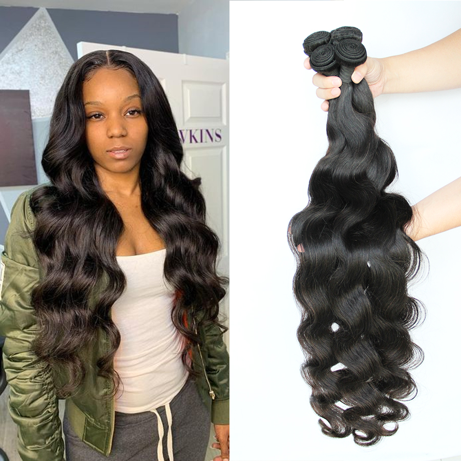 

Brazilian Human Hair Bundles Weaves 28 30 32 34 36 40 Inches 3 4 Bundles Deal Natural Raw Virgin Remy Hair Extensions Body