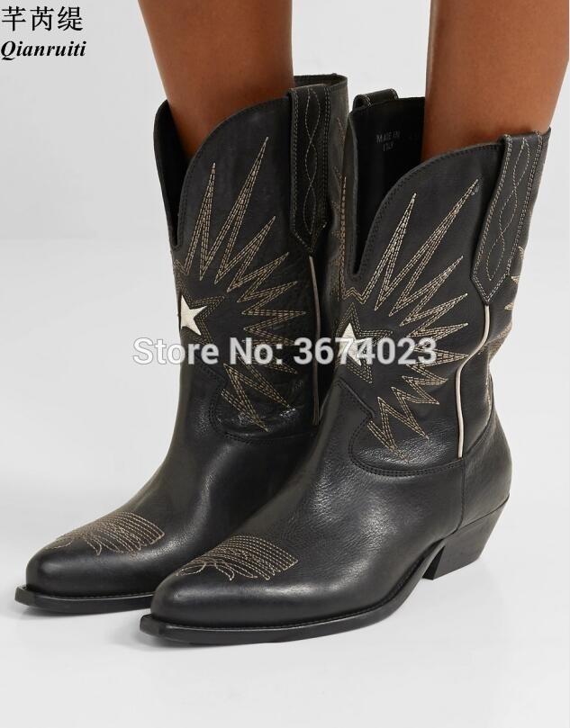 Qianruiti Botas Mujer Western Cowboy Boots Star Embroider Retro Knight Boots Female Med Heels Shoes Fashion Runway 2020, As pics
Qianruiti Botas Mujer Western Cowboy Boots Star Embroider Retro Knight Boots Female Med Heels Shoes Fashion Runway 2020, As pics