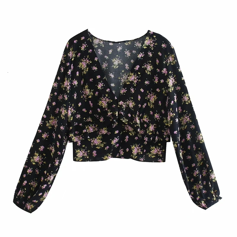 2021 New Black Floral Printed Crop Top Women Vintage V-neck Long Sleeve Waist Ruffle Blouse Woman Fashion Button Ladies Blouses 78ql, Print
2021 New Black Floral Printed Crop Top Women Vintage V-neck Long Sleeve Waist Ruffle Blouse Woman Fashion Button Ladies Blouses 78ql, Print