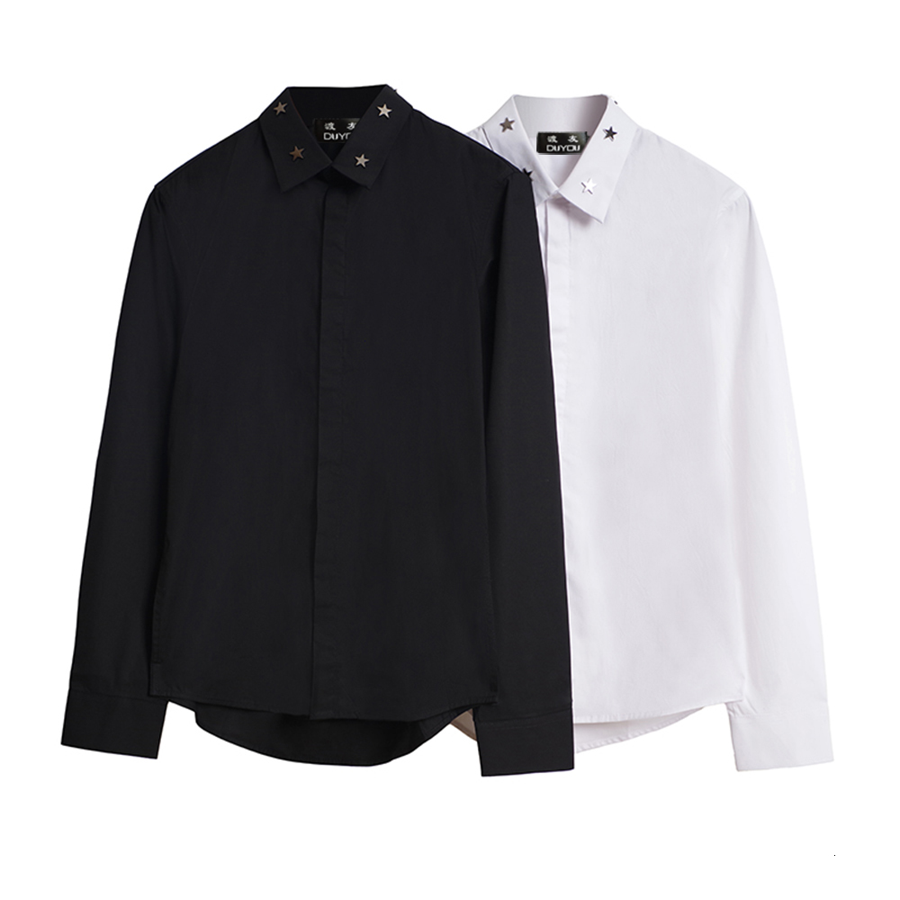 Luxury Designer 100% Cotton Men Social Casual Shirt Male Metal Star Work Shirts Solid Color Dy2143 0r19, Black
Luxury Designer 100% Cotton Men Social Casual Shirt Male Metal Star Work Shirts Solid Color Dy2143 0r19, Black