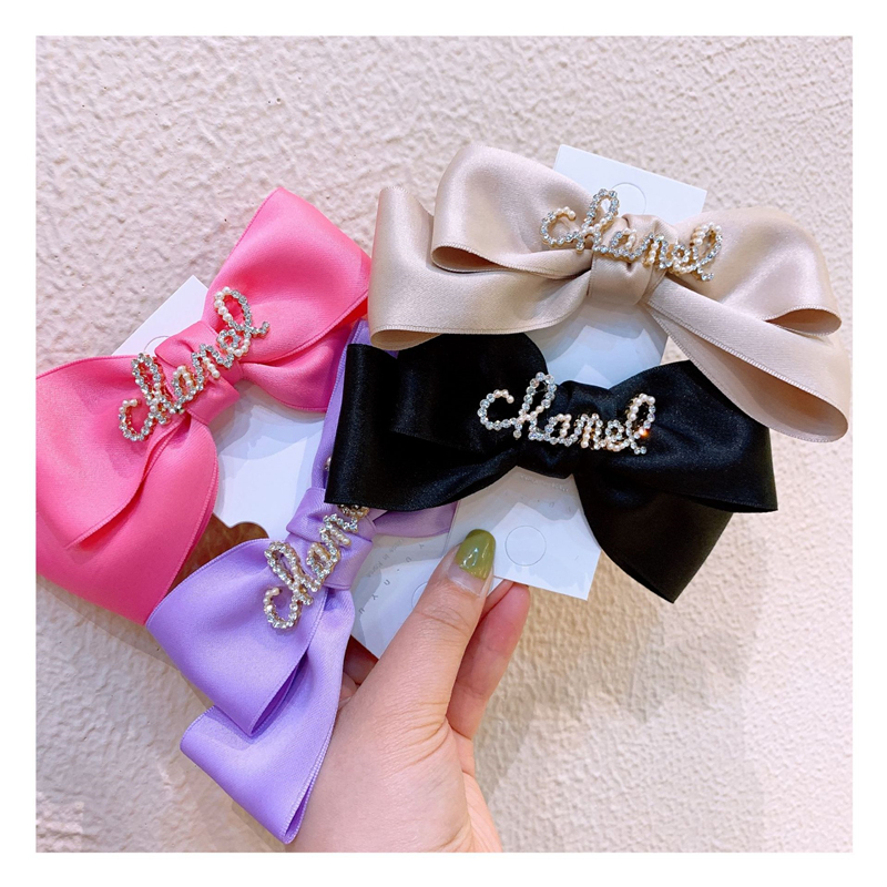 

DHL Fashion Ribbon Hairgrips Big Large Bow Hairpin For Women Girls Satin Trendy Ladies Hair Clip New Cute Barrette Hair Accessories