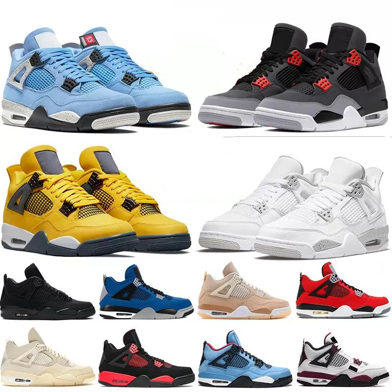 Mens 4 Retro basketball Shoes University blue white oreo Infrared shimmer red thunder metallic purple black cat paris bred men women sneaker
Mens 4 Retro basketball Shoes University blue white oreo Infrared shimmer red thunder metallic purple black cat paris bred men women sneaker