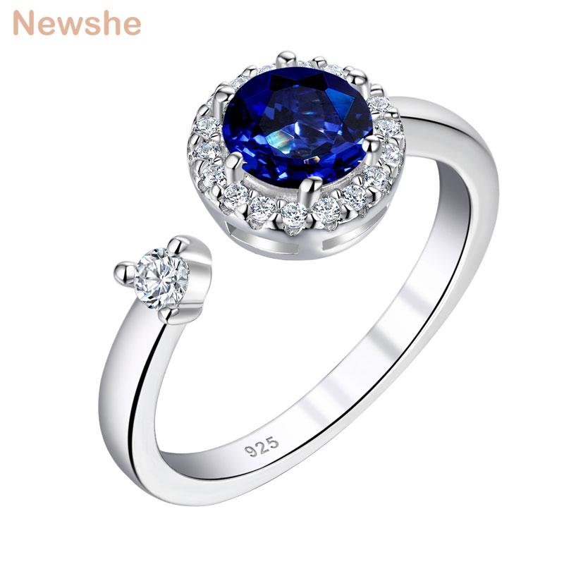 Cluster Rings She Round Cut 1Ct Blue Cz Solid 925 Sterling Silver Wedding Engagement For Women INS Open Ring, Golden;silver
Cluster Rings She Round Cut 1Ct Blue Cz Solid 925 Sterling Silver Wedding Engagement For Women INS Open Ring, Golden;silver