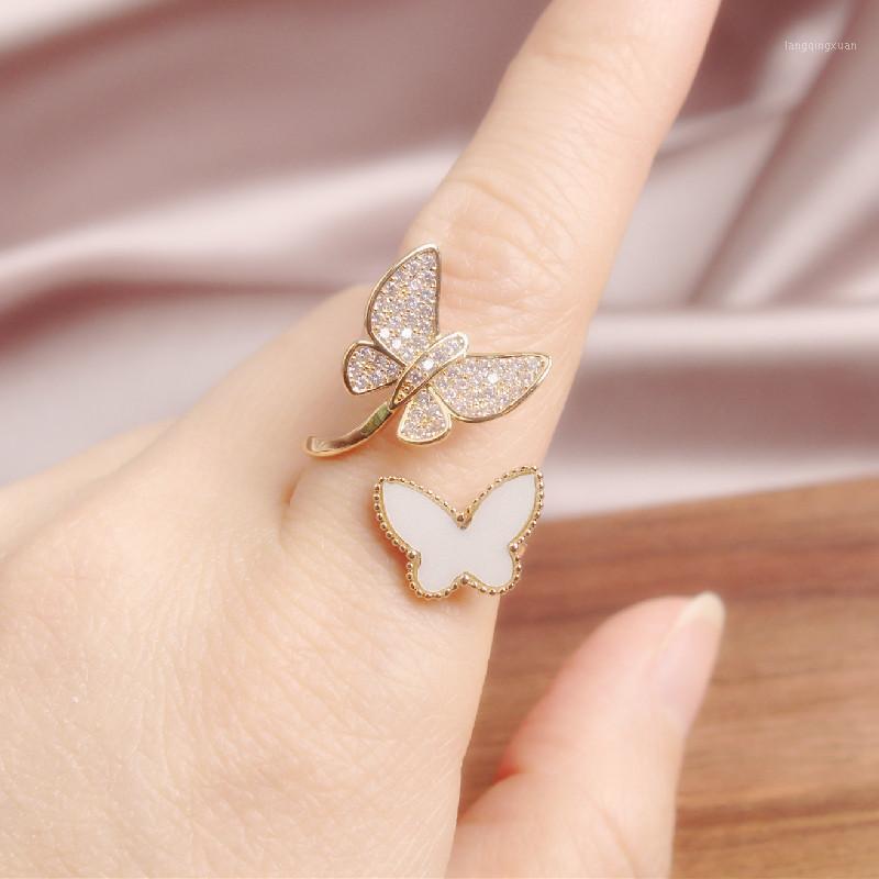 Cluster Rings Korean Fashion Jewelry Copper Inlaid Zircon Light Luxury Opening Delicate Flexible Two Butterfly Shells Elegant Female Ring1
Cluster Rings Korean Fashion Jewelry Copper Inlaid Zircon Light Luxury Opening Delicate Flexible Two Butterfly Shells Elegant Female Ring1