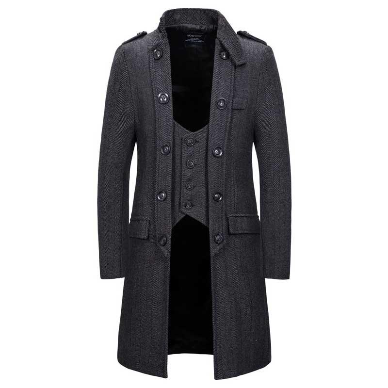 Men's Double Breasted Herringbone Tweed Wool Blend Long Trench Coat Fake Two Piece Stand Collar Formal Business Windbreaker 2XL, Tan;black
Men's Double Breasted Herringbone Tweed Wool Blend Long Trench Coat Fake Two Piece Stand Collar Formal Business Windbreaker 2XL, Tan;black