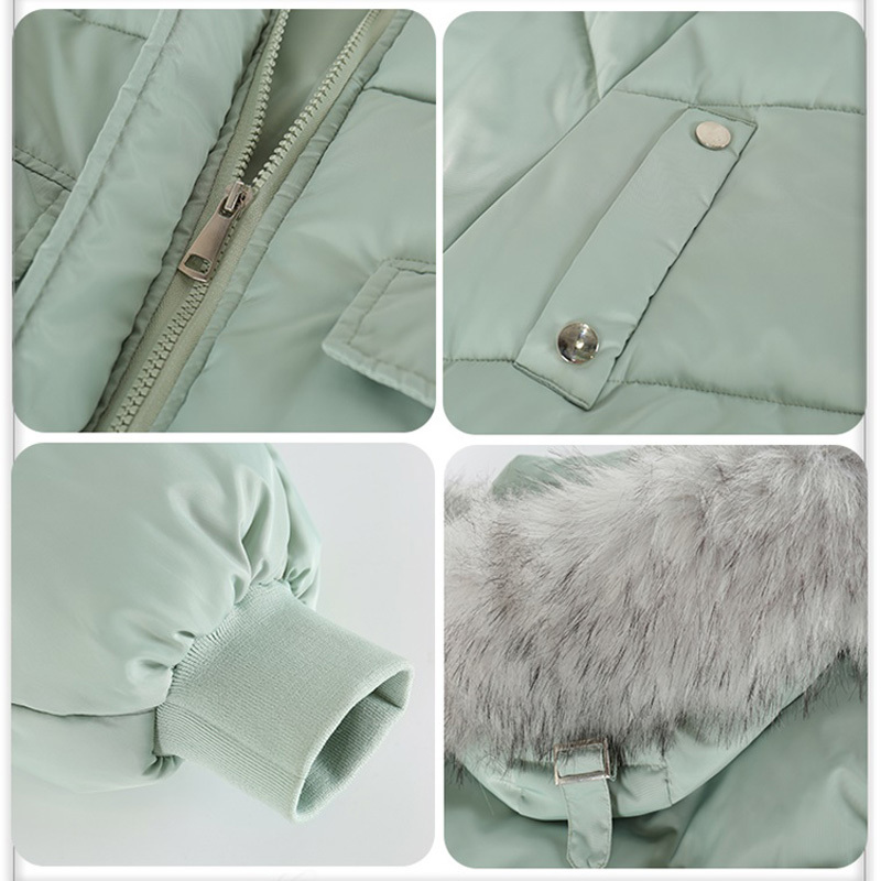 New Warm Thick Short Hooded Parka Coat Fashion Office Lady Winter Jacket Women Sweet Short Oversize Jacket Female 201019