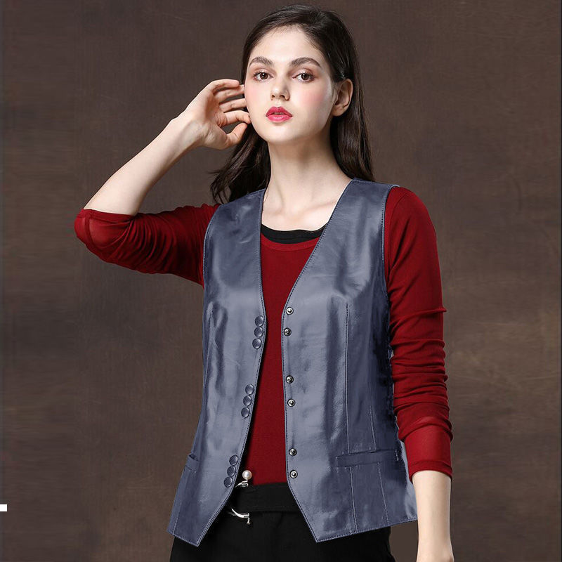 New spring 2021 plutonium leather v single collar breasted women sleeveless vest plus size 5xl y196 VUIP, Heise
New spring 2021 plutonium leather v single collar breasted women sleeveless vest plus size 5xl y196 VUIP, Heise