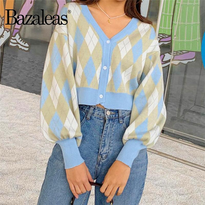 Bazaleas Streetwear V Neck Knitted Cardigan Pull Femme Clothes Tartan Kardigan Fashion Green Blue Patchwork Women' Sweater, 1659 tartan t135
Bazaleas Streetwear V Neck Knitted Cardigan Pull Femme Clothes Tartan Kardigan Fashion Green Blue Patchwork Women' Sweater, 1659 tartan t135