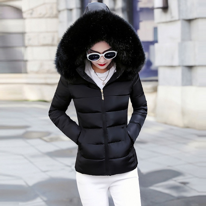 New Winter Jacket Womens Parkas White warm Winter Coat Female Jackets detachable fur collar detachable hat Slim fit Outwear 201019