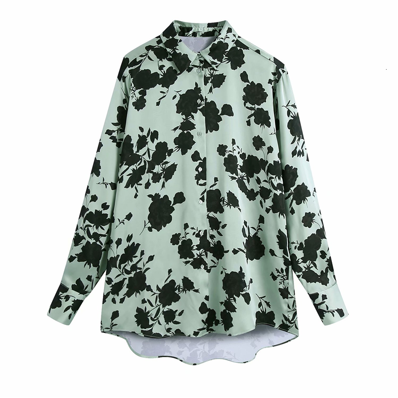 2021 New Elegant Women Floral Print Shirts Fashion Ladies Green Satin Tops Streetwear Female Chic Turn Down Collar Loose Blouse Edu7
2021 New Elegant Women Floral Print Shirts Fashion Ladies Green Satin Tops Streetwear Female Chic Turn Down Collar Loose Blouse Edu7