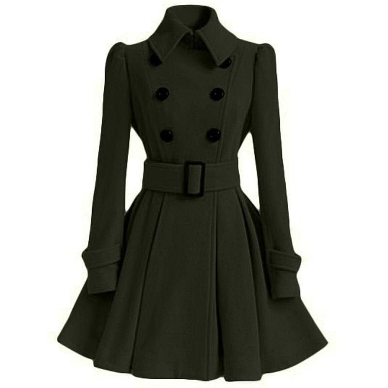 Autumn Winter Coat Women Vintage Slim Double Breasted Woolen Jackets Female Elegant Long Warm White Coat casaco feminino 201112