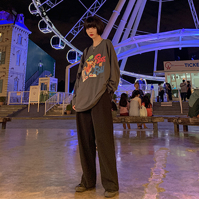 purple wide leg pants women plus size S-5XL black trousers office Suit pants streetwear straight harajuku formal high waist pant 201106