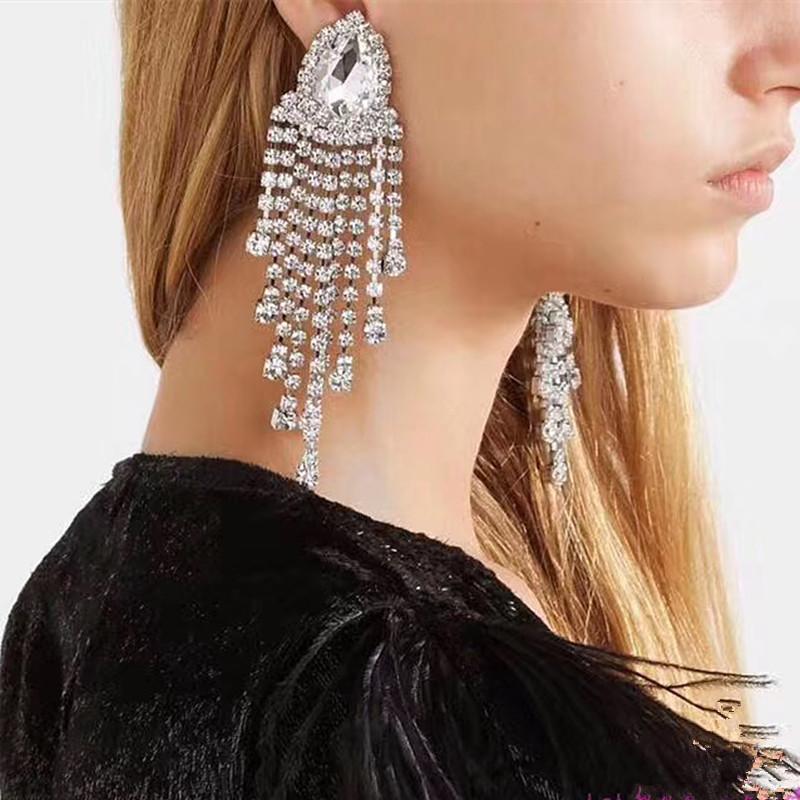 Luxury Shiny Glass Crystal Rhinestone Dangle Earings for Women Fashion Jewelry Hot Sale Trendy Statement Earrings Wholesale
Luxury Shiny Glass Crystal Rhinestone Dangle Earings for Women Fashion Jewelry Hot Sale Trendy Statement Earrings Wholesale