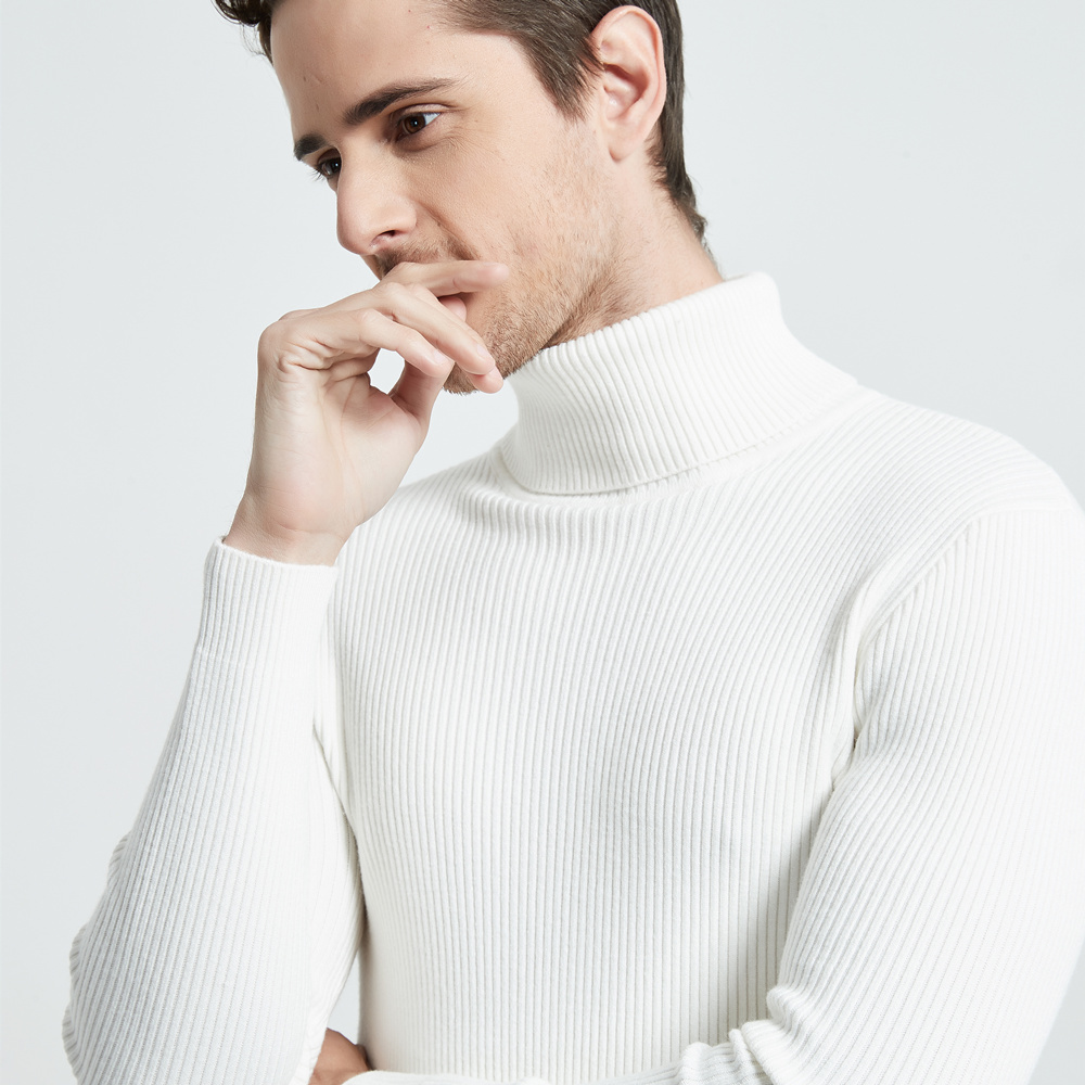 COODRONY Christmas Sweater Men Clothes Winter Thick Warm Casual Knitwear Turtleneck Pullover Classic Pure Color Jumper 8253 201203