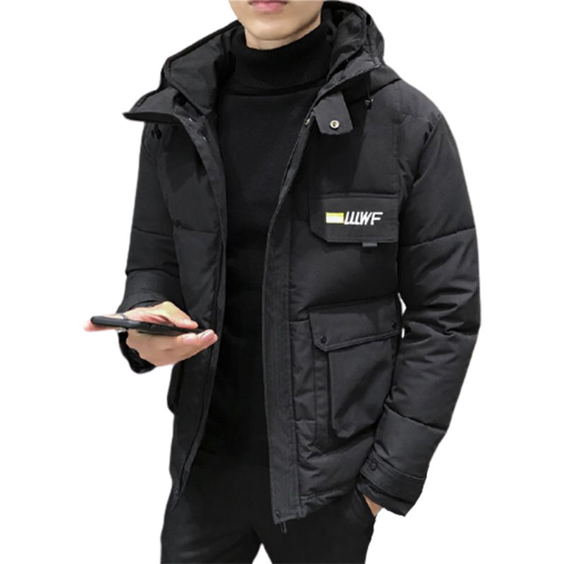 New Winter Men Parka Big Pockets Casual Jacket Hooded Solid Color 5 Colors Thicken And Warm Hooded Outwear Coat Size M-5XL 201027