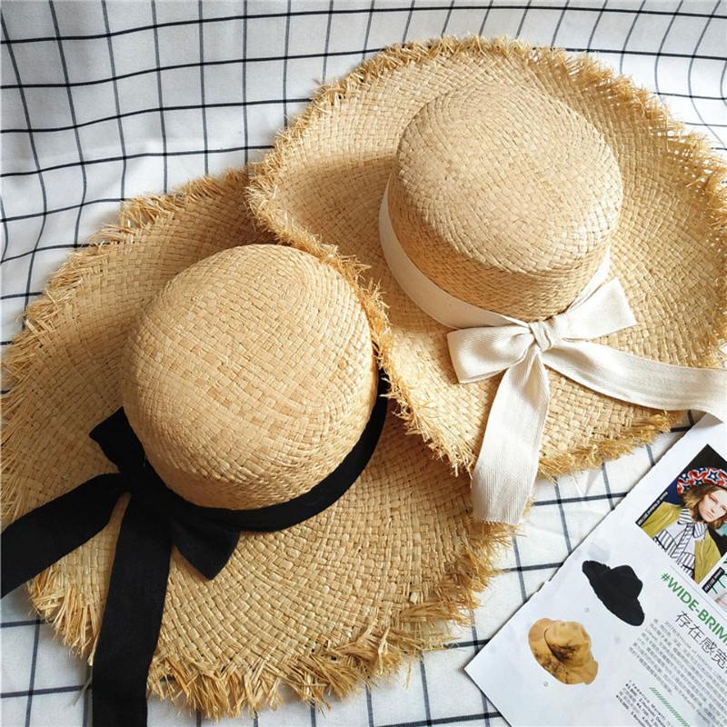 Handmade Women Straw Sun Hats Large Wide Brim 9-11CM Gilrs Natural Raffia Panama Flat Top Beach Straw Sunhat Caps For Holiday, F0097-0 
Handmade Women Straw Sun Hats Large Wide Brim 9-11CM Gilrs Natural Raffia Panama Flat Top Beach Straw Sunhat Caps For Holiday, F0097-0