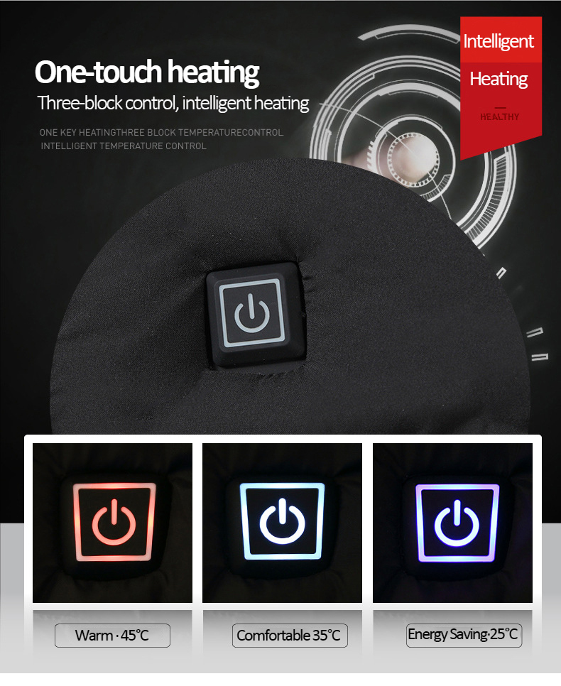 Men Winter Jackets Warm USB Heating Parka Mens Heated Outdoor Coat USB Long Sleeves Heating Hooded Jackets 201102