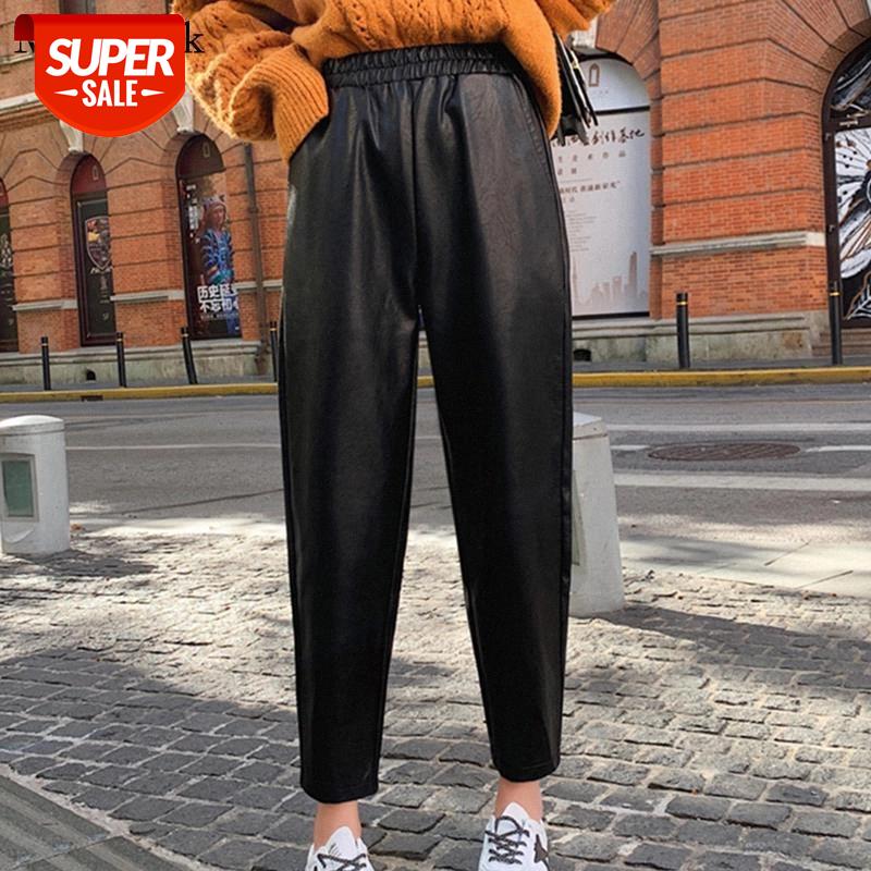 2021 Autumn Winter Loose PU Leather Pants Women Streetwear Elastic Waist Black Faux Leather Pants Casual Women Trousers 12088 #jY1W, Black;white
2021 Autumn Winter Loose PU Leather Pants Women Streetwear Elastic Waist Black Faux Leather Pants Casual Women Trousers 12088 #jY1W, Black;white