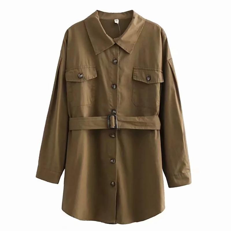 Autumn Winter Streetwear Women Coat Single Breasted Lapel Neck Traveling Long Sleeve Casual Pocket Solid Fashion With Waist Belt, Khaki
Autumn Winter Streetwear Women Coat Single Breasted Lapel Neck Traveling Long Sleeve Casual Pocket Solid Fashion With Waist Belt, Khaki