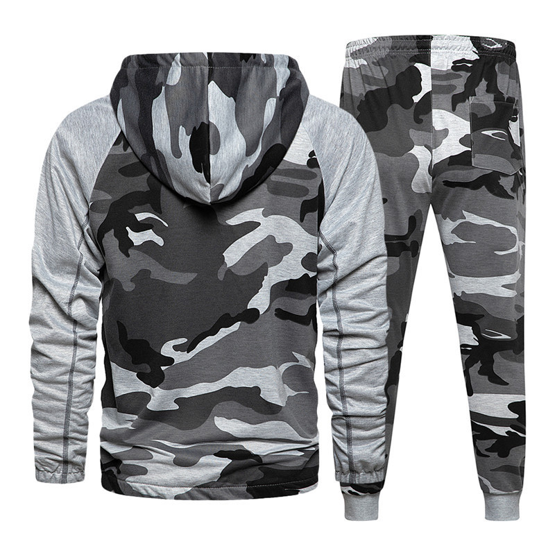 2 Pieces Sets Tracksuit Men Hooded Sweatshirt+pants Pullover Hoodie Sportwear Suit Male Camouflage Joggers Winter Sets Clothes 201123