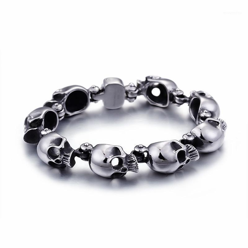 Punk 316 Stainless Steel Skull Heads Charm Bracelet & Bangle For Men Metal Biker Bracelets Jewelry Gothic Gifts1
Punk 316 Stainless Steel Skull Heads Charm Bracelet & Bangle For Men Metal Biker Bracelets Jewelry Gothic Gifts1