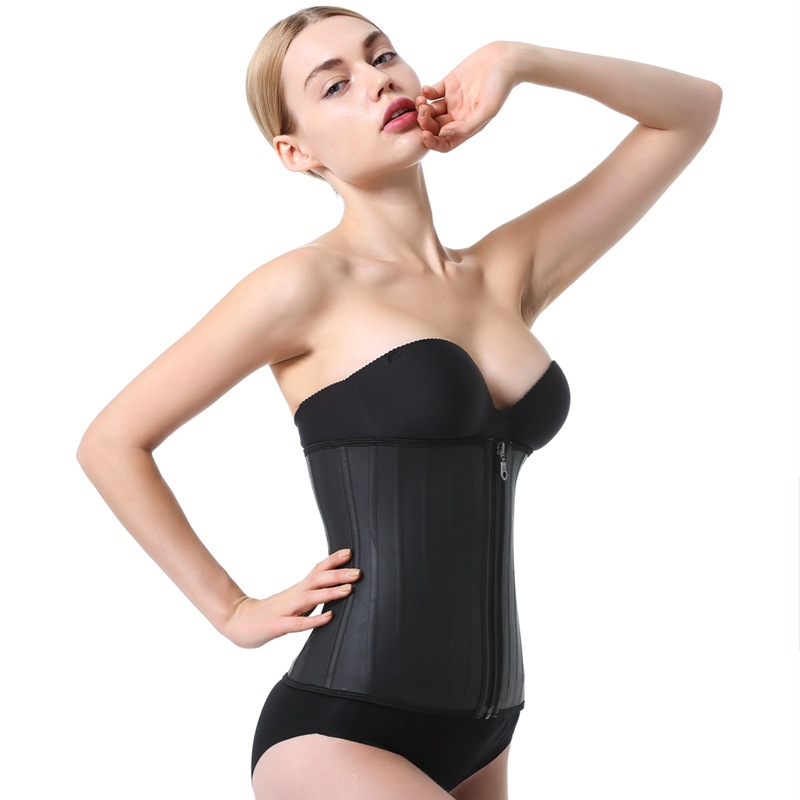 Zipper 25 Steel Boned Latex Corset Waist Trainer Waist Cincher Slimming Belt Belly Control Bodyshaper Postpartum Recovery Body Shaper XS-6XL