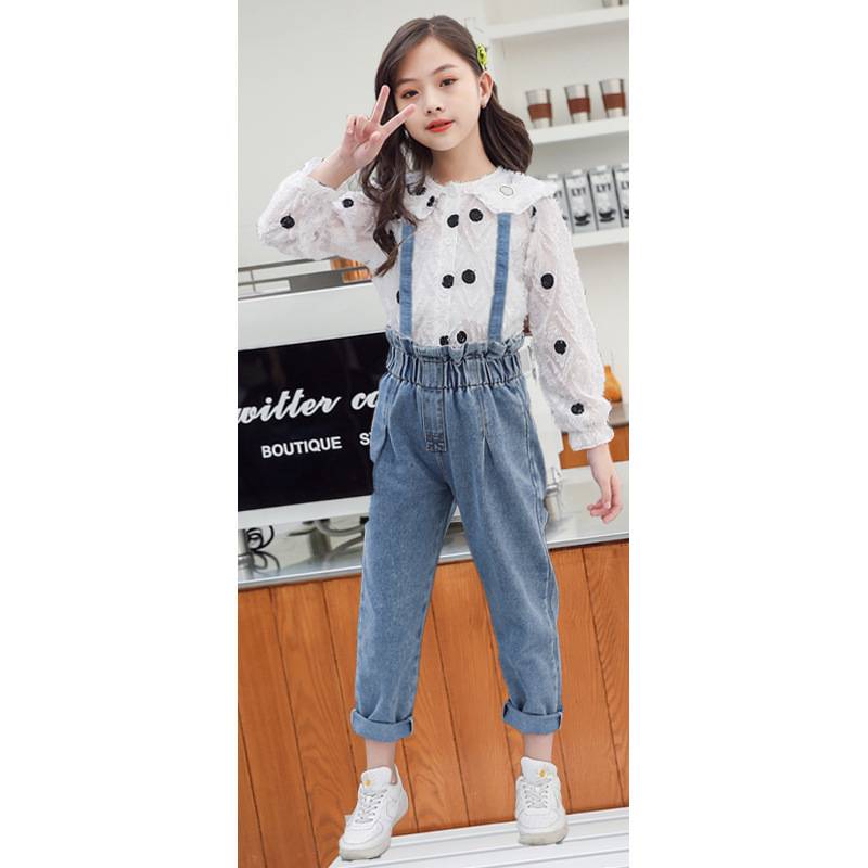 Children Clothing 2020 Autumn Winter Teens Girls Clothes Top+Jeans 2pcs Outfit Kids Suit For Girls Clothing Sets 6 8 10 12 YearsX1019
