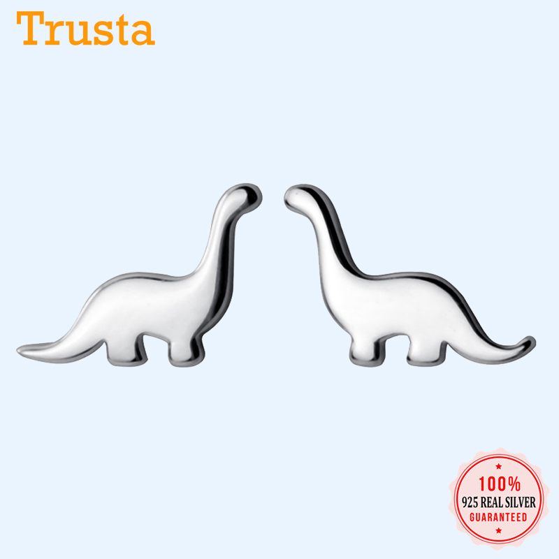 Small Dinosaur Stud Earrings 925 Sterling Silver Jewelry Fashion Cute Gift For Girls Kids Lady