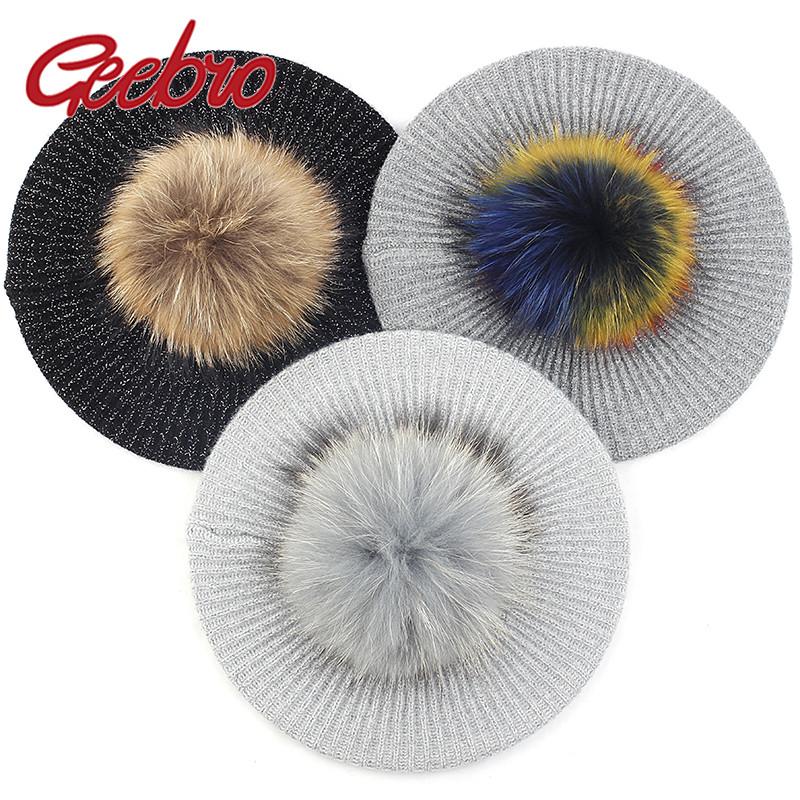 Berets Geebro Fashion Women Winter Warm Wool Blend Beret Hat Girls Slouchy Female Bonnet Caps With 15cm Real Fur Ball Pompom, Dark gray a
Berets Geebro Fashion Women Winter Warm Wool Blend Beret Hat Girls Slouchy Female Bonnet Caps With 15cm Real Fur Ball Pompom, Dark gray a