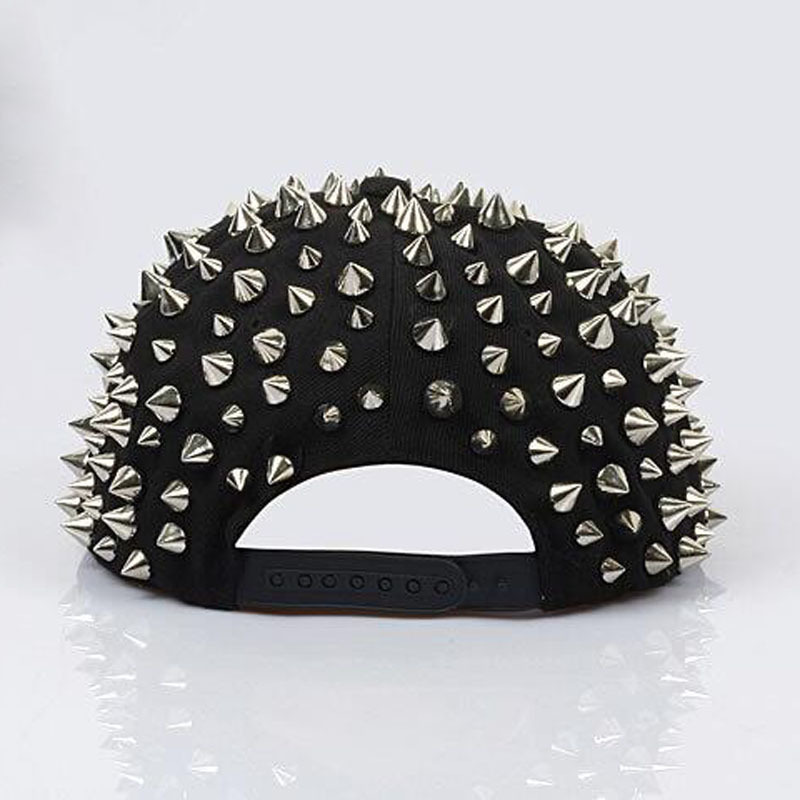 High Quality Hip Hop Caps Hats Punk Hat Bigbang Personality Jazz Snapback Cap Men Women Spike Studs Rivet Hat Punk Styl 201019