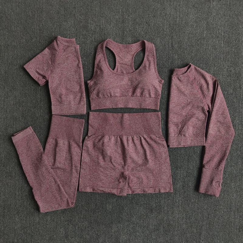 2/3/5PCS Seamless Women Yoga Set Workout Sportswear Gym Clothing Fitness Long Sleeve Crop Top High Waist Leggings Sports Suits, Black 2pcs
2/3/5PCS Seamless Women Yoga Set Workout Sportswear Gym Clothing Fitness Long Sleeve Crop Top High Waist Leggings Sports Suits, Black 2pcs