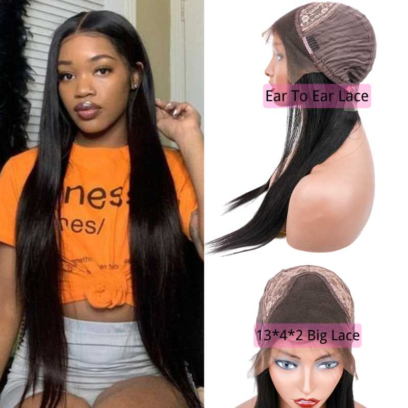 Sapphire Straight Lace Front Human Hair Wigs Closure Wig Remy Brazilian Straight Wig 13x4x2 Ear To EAR Lace Frontal Wigs, As pic
Sapphire Straight Lace Front Human Hair Wigs Closure Wig Remy Brazilian Straight Wig 13x4x2 Ear To EAR Lace Frontal Wigs, As pic