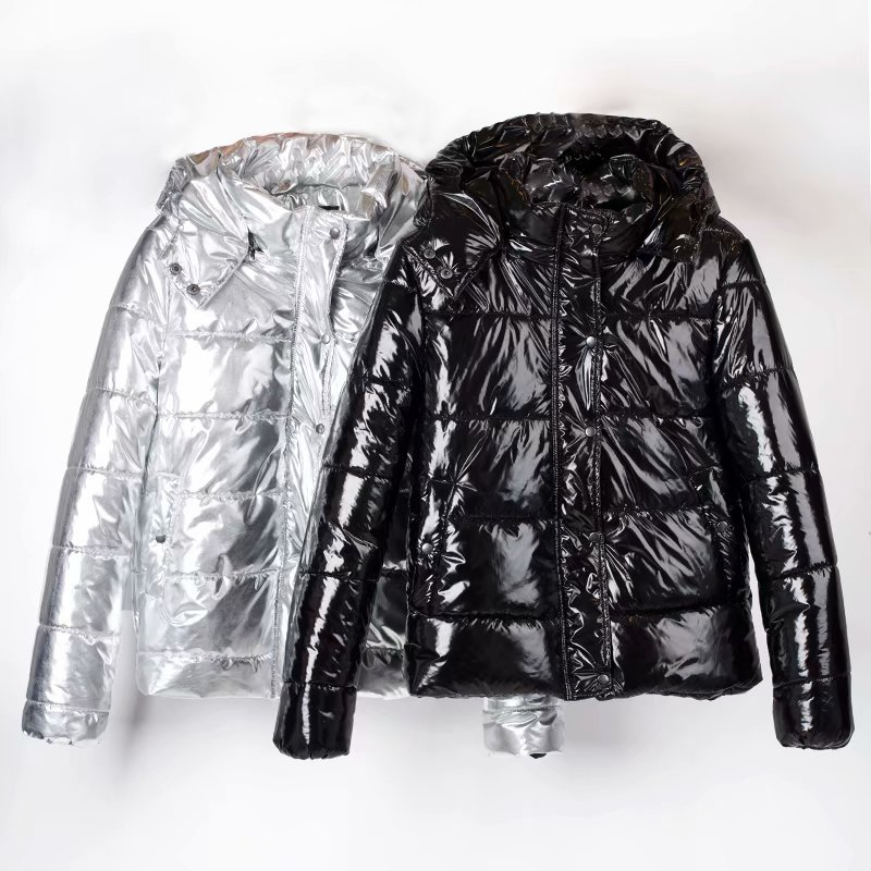 Bubble Coat Winter Jacket Women Hooded Shiny Padded Jacket Black Parka Ladies Fashion Quilted Glossy Jackets Women Overcoat 2020 T200114