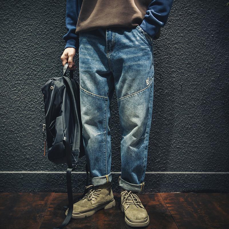 men jeans pants cargo pants Autumn and winter loose jeans stitching retro trousers All-match straight-leg harem, Black
men jeans pants cargo pants Autumn and winter loose jeans stitching retro trousers All-match straight-leg harem, Black