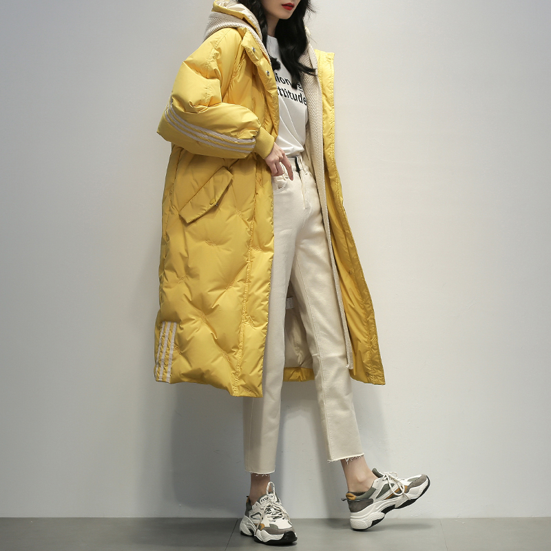 Black Hooded Warm Down Coat Women Long Jacket New Winter Loose Down Jackets Female Overcoat Fashion Thick Parkas Lady Outwears 200923wtt