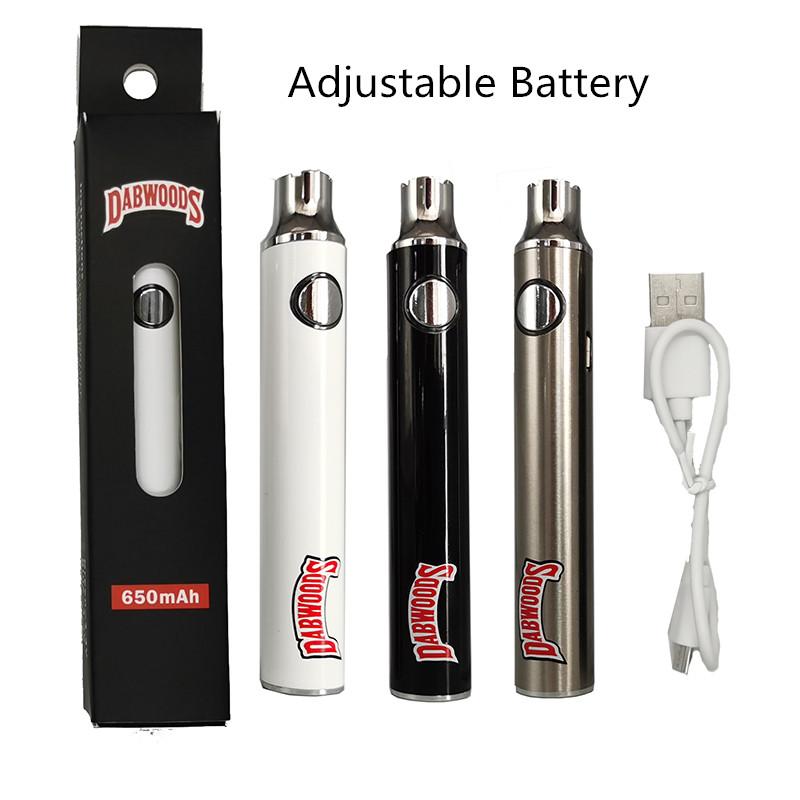 Dabwoods Battery 650mAh Vape pen Adjustable Variable Voltage 510 Thread Batteries Vape Cartridges Packaging with USB Charger
Dabwoods Battery 650mAh Vape pen Adjustable Variable Voltage 510 Thread Batteries Vape Cartridges Packaging with USB Charger