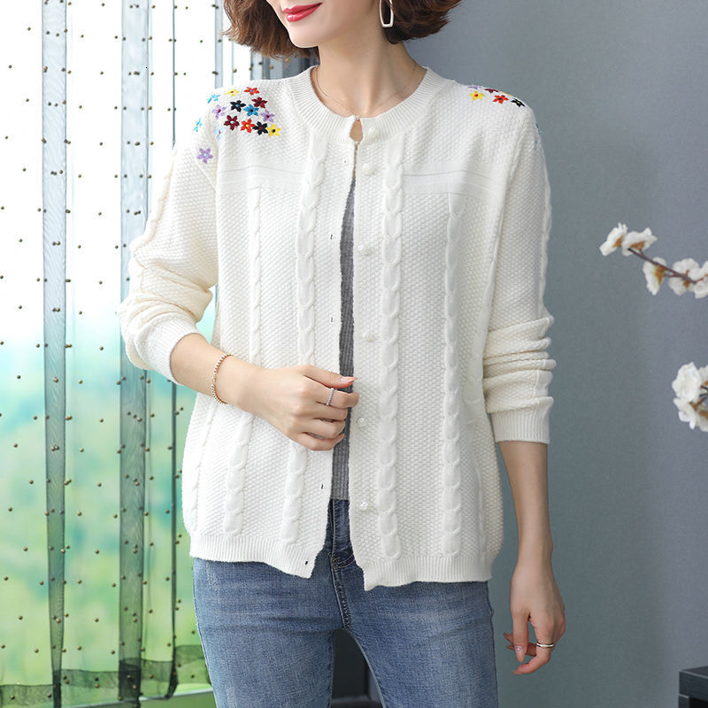 New Chic Embroidery Flowers Cardigan Women 2021 Spring Autumn Streetwear Tops Korean Knitted Sweater Jacket Jju3, White
New Chic Embroidery Flowers Cardigan Women 2021 Spring Autumn Streetwear Tops Korean Knitted Sweater Jacket Jju3, White