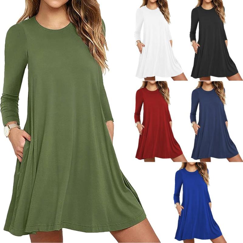 Solid color maternity dress maternity dress autumn long sleeve loose solid color pocket spring and autumn, Black
Solid color maternity dress maternity dress autumn long sleeve loose solid color pocket spring and autumn, Black