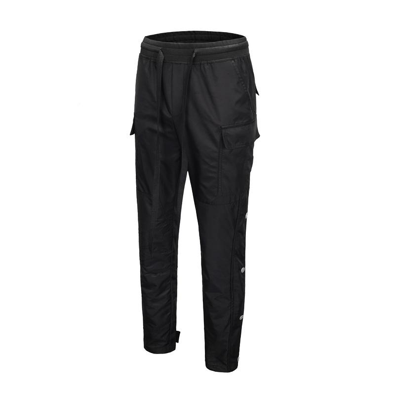 Men's Pants / Autumn Winter Streetwear Side Snap Cargo Hip Hop Slim Fit Ribboned Waistband Track Elastic Waist 9Y4214