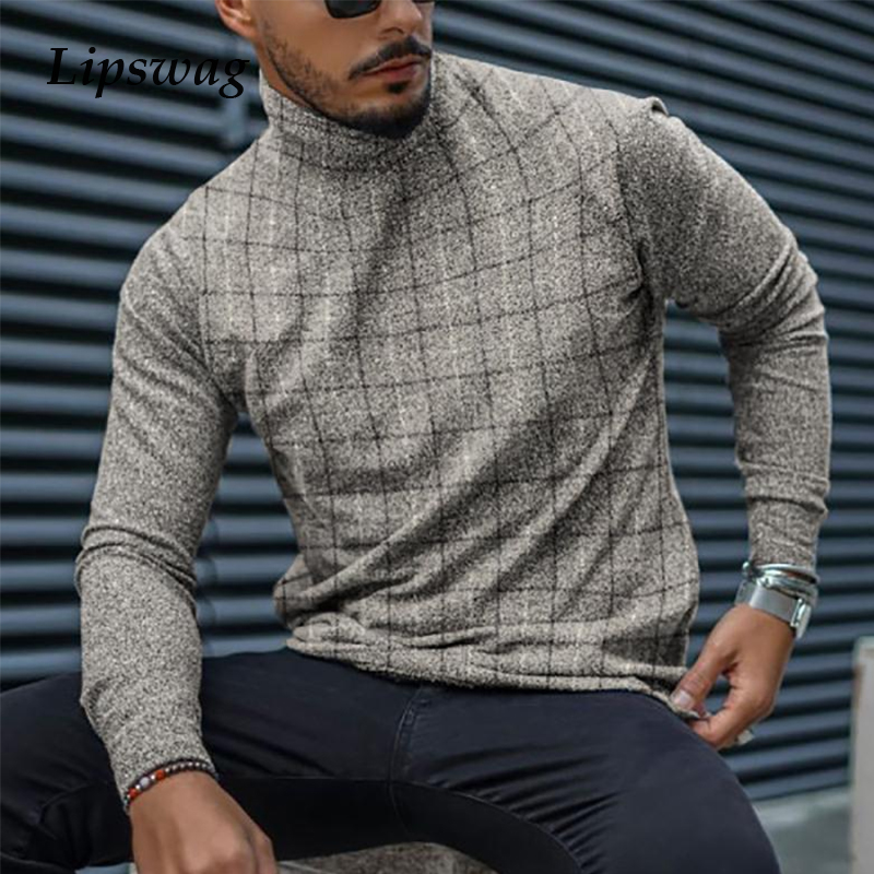 Autumn Casual Plaid Print Shirt Mens 2021 Spring Fashion Turtleneck Pullover Tops Male Long Sleeve Slim Tee Shirt Streetwear 4XL, Gray plaid
Autumn Casual Plaid Print Shirt Mens 2021 Spring Fashion Turtleneck Pullover Tops Male Long Sleeve Slim Tee Shirt Streetwear 4XL, Gray plaid