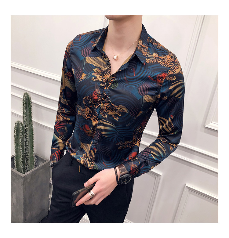2021 Men's Designer Shirt Slim Fit Fashion Animal Print Men's Formal Shirt Business Social Masculina Long Sleeve Shirt Men's Clothing, White;black
2021 Men's Designer Shirt Slim Fit Fashion Animal Print Men's Formal Shirt Business Social Masculina Long Sleeve Shirt Men's Clothing, White;black