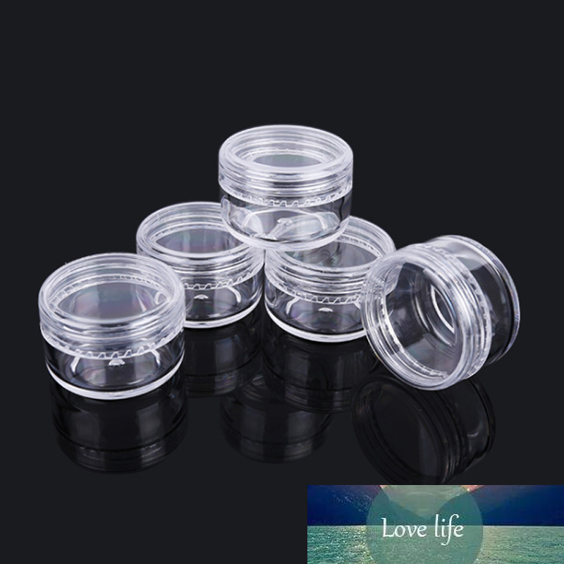 100pcs 2ml 3ml 5ml Empty Plastic Cosmetic Makeup Jar Pots Transparent Sample Bottles Eyeshadow Cream Lip Balm Storage Box