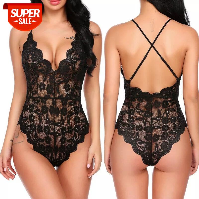 Women Lace Mesh Solid V-neck Bodysuits Erotic Monokini One Piece See-through Push Up Padded New Sexy Lingerie Sleepwear #3z63, Black;white
Women Lace Mesh Solid V-neck Bodysuits Erotic Monokini One Piece See-through Push Up Padded New Sexy Lingerie Sleepwear #3z63, Black;white