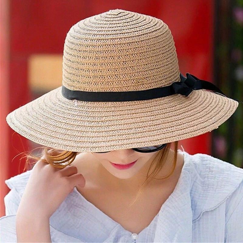 Women Beach Anti UV Hats Floppy Foldable Wide Brim Travel Straw Sun Hat Adjustable Portable Bowknot Design Beach Hats, Khaki
Women Beach Anti UV Hats Floppy Foldable Wide Brim Travel Straw Sun Hat Adjustable Portable Bowknot Design Beach Hats, Khaki