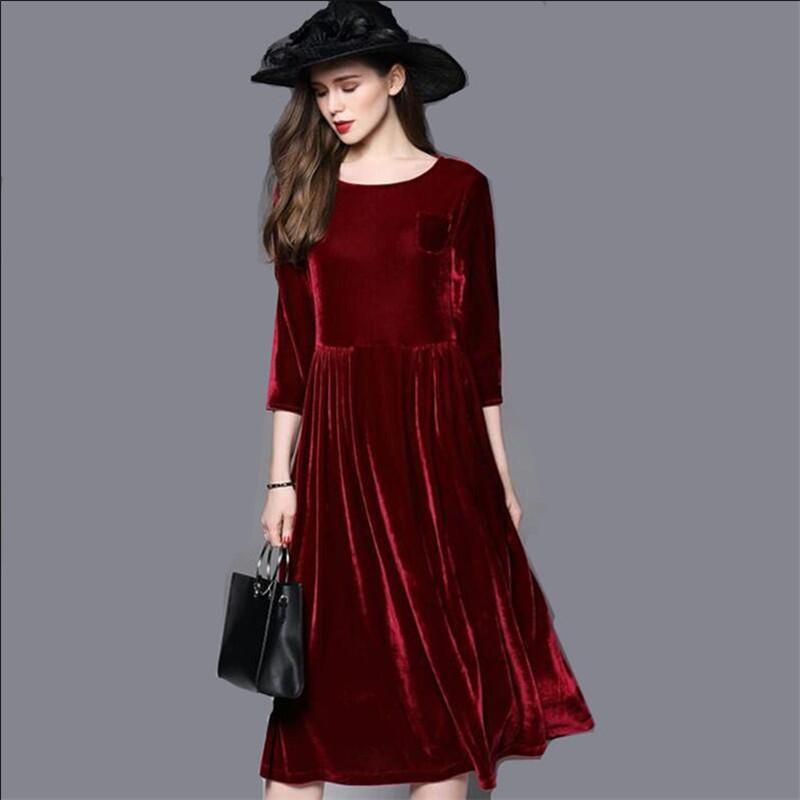 2020 Autumn Velvet Dress Women three quarter Sleeve Party Dresses Elegant Office Velour Dress Vestidos,Plus size - 6XL 7XL, Black
2020 Autumn Velvet Dress Women three quarter Sleeve Party Dresses Elegant Office Velour Dress Vestidos,Plus size - 6XL 7XL, Black