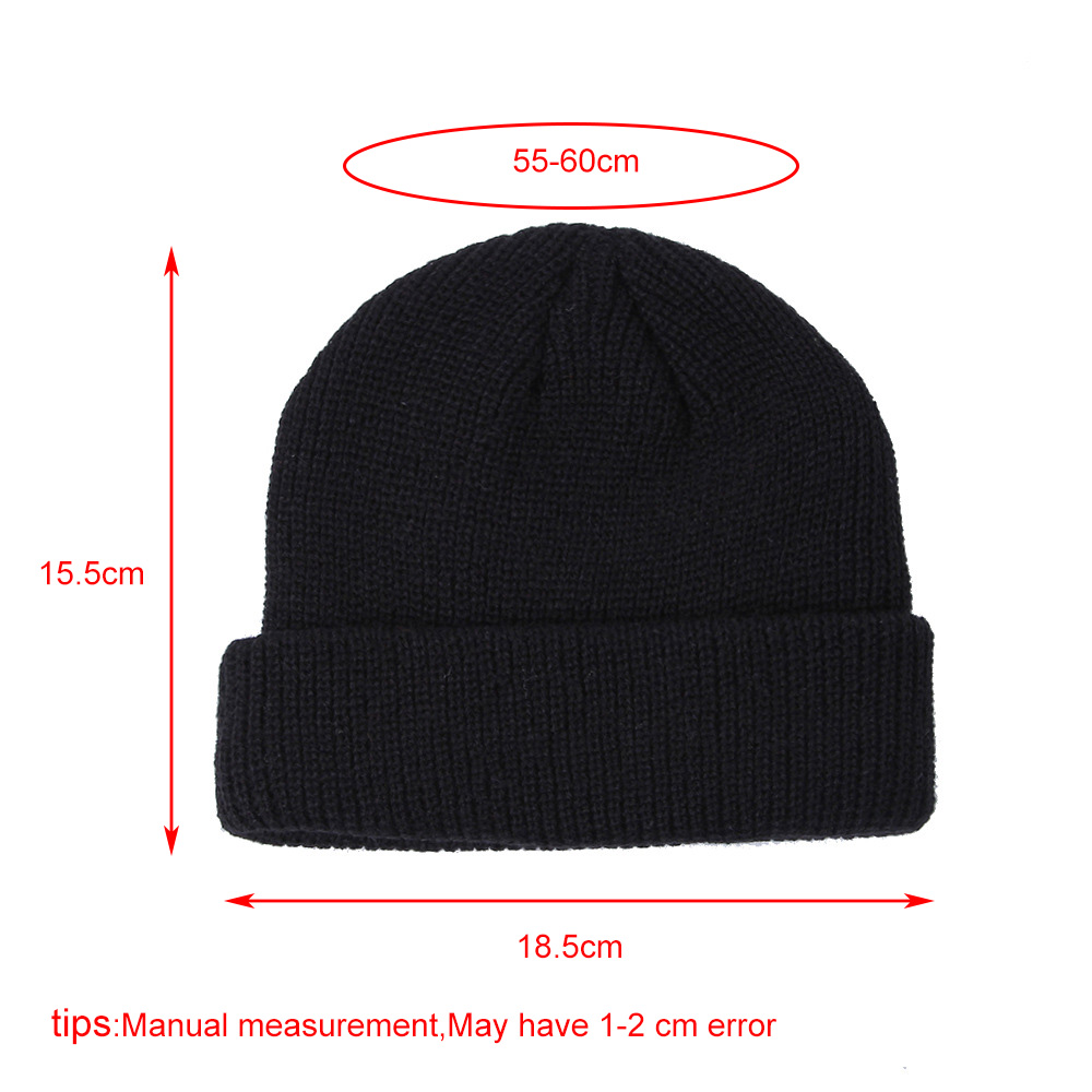 Unisex Winter Ried Knitted Cuffed Short Melon Cap street Solid Color Skull Retro Ski Fisherman Docker Beanie Hat Slouchy Z lu